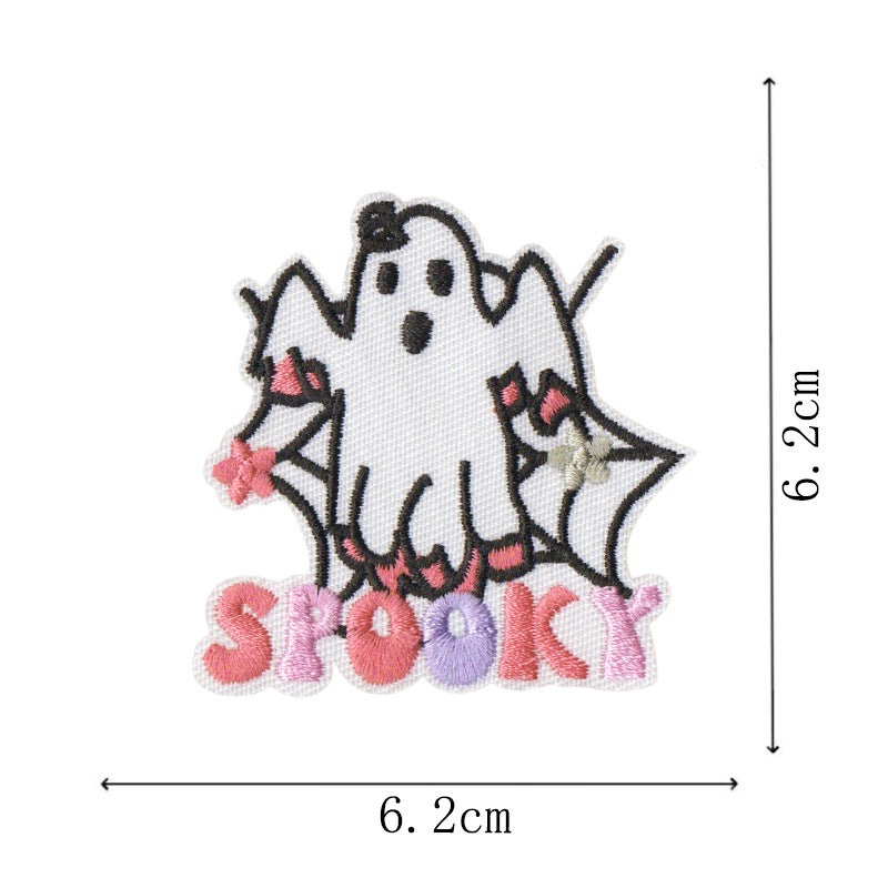 Wholesale new small ghost magic embroidery stickers cartoon cloth stickers handbook mobile phone Halloween decoration stickers DIY embroidery